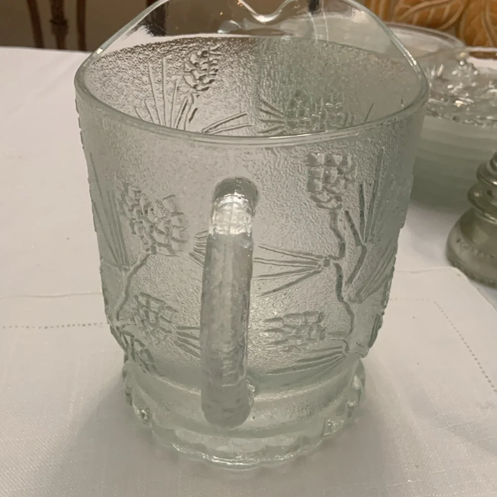 Vintage Tiara Glass Pitcher Ponderosa Pine - Picture 5 of 8